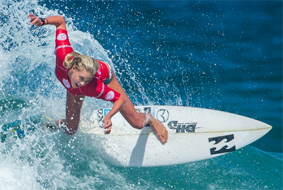 Laura Enever from Narabeen in the Australian Open of Surfing at Manly 2016