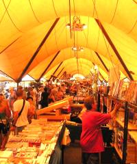 Under the yellow sails at The Rocks Market Sydney