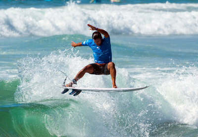 Tomas Hermes competing in the Australian Open of Suring at Manly beach 2016