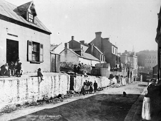 Historic photo of the Argyle Cut in The Rocks
