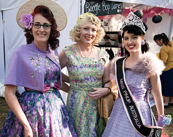 Jo and Mellie (Canberra) with Gigi (Newcastle) at Fifties Fair, Rose Seidler House, Sydney