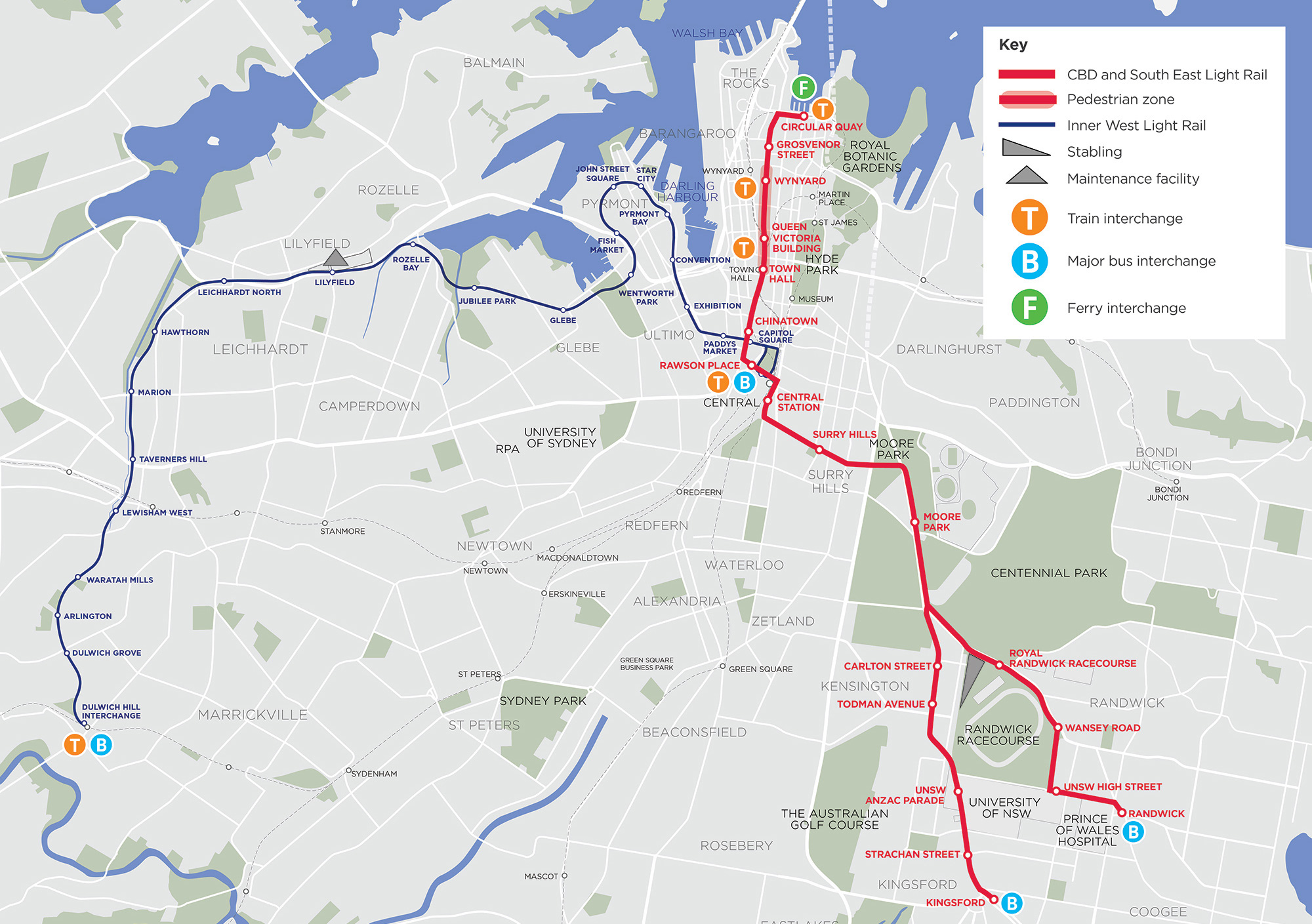 light rail sydney map Sydney Light Rail Services Sydney Com Au light rail sydney map