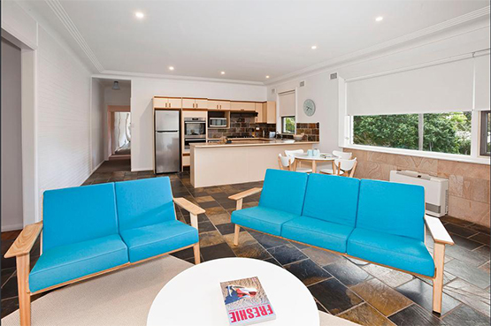 Main living area of Oliver Street rental property, Sydney