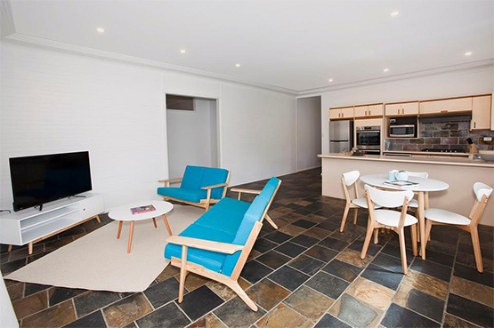 Main living area of Oliver Street rental property, Sydney