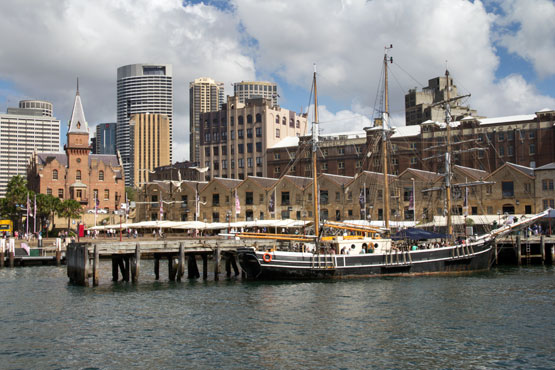 The Rocks wharves and restaurants