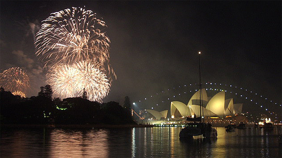 Sydney Opera House and New Year's Eve firworks