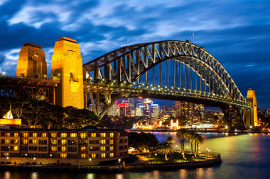 Sydney Harbour Bridge at night