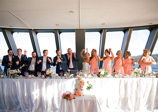 Wedding function on Sydney Harbour cruise boat